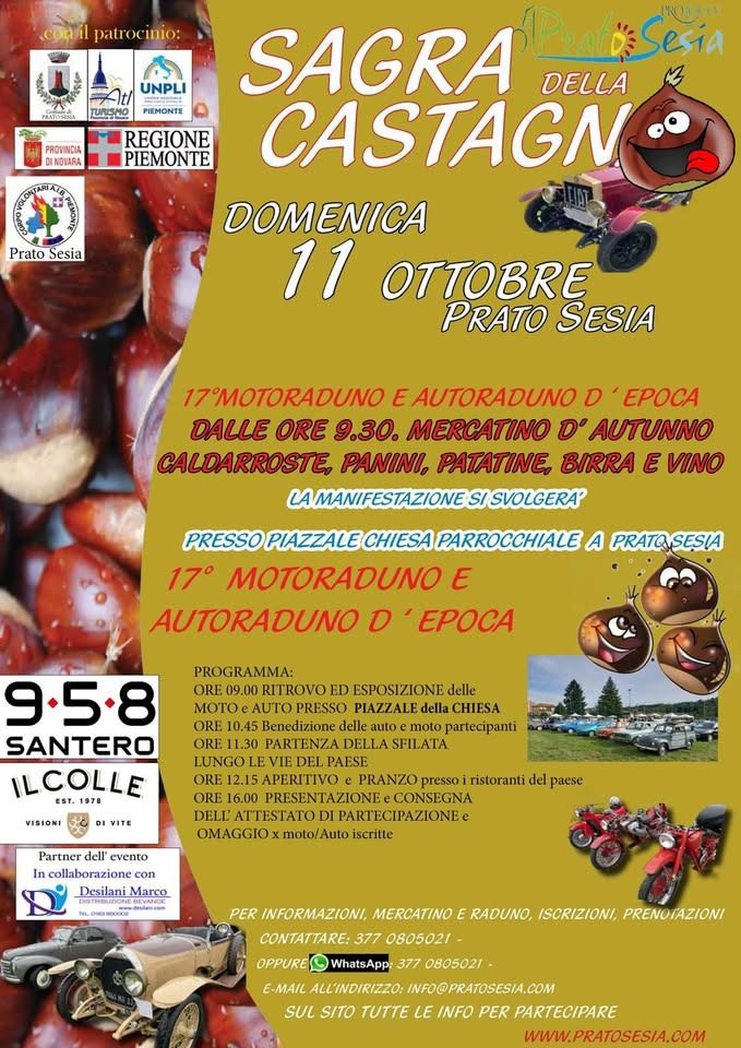17° Motoraduno e Autoraduno d'Epoca - Sagra della Castagna Prato Sesia