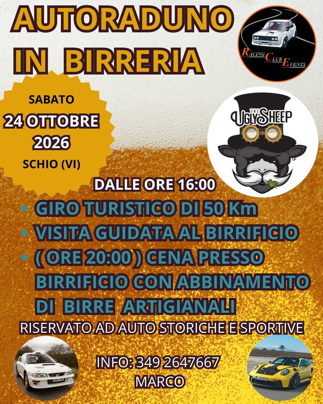 Autoraduno In Birreria - Raduno Dinamico a Schio (VI) il sabato 24 ottobre 2026