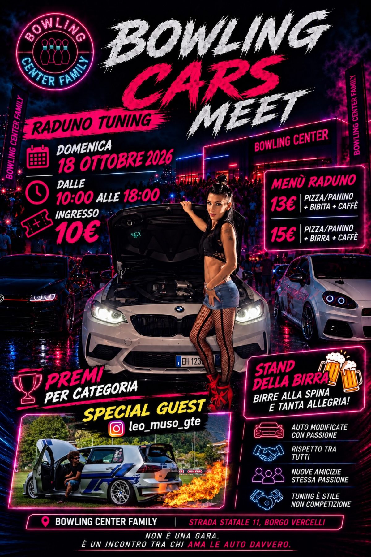 Bowling Cars Meet - Raduno Tuning a Borgo Vercelli