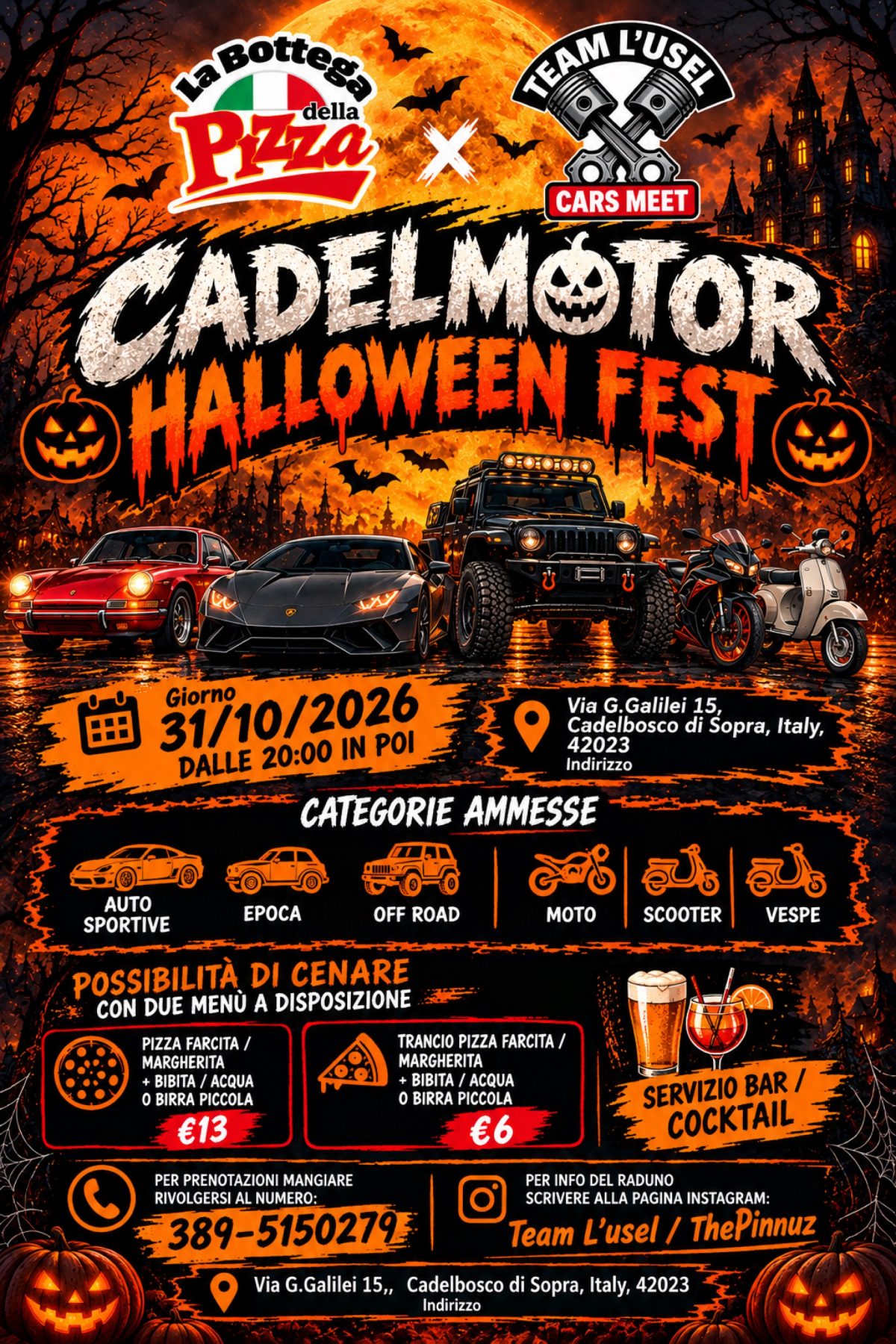 CADELMOTOR HALLOWEEN FEST - Raduno Statico a Cadelbosco di Sopra (RE) il sabato 31 ottobre 2026