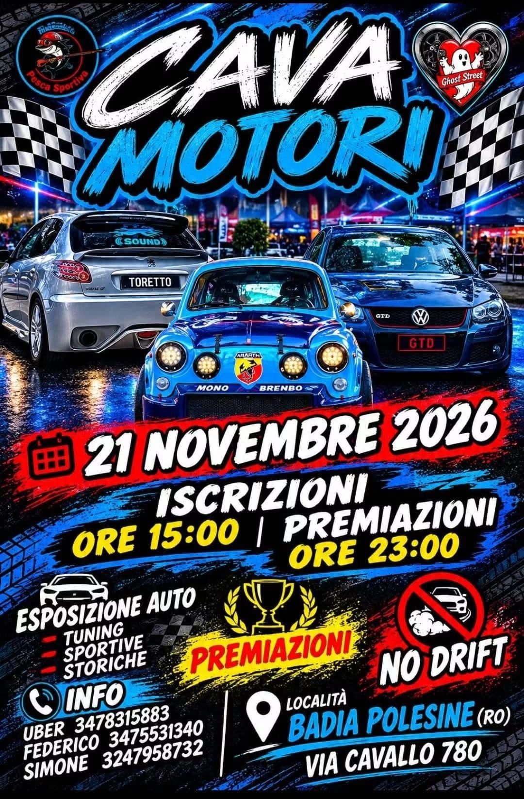 Cava Motori - Raduno Statico a Badia Polesine (RO) il sabato 21 novembre 2026