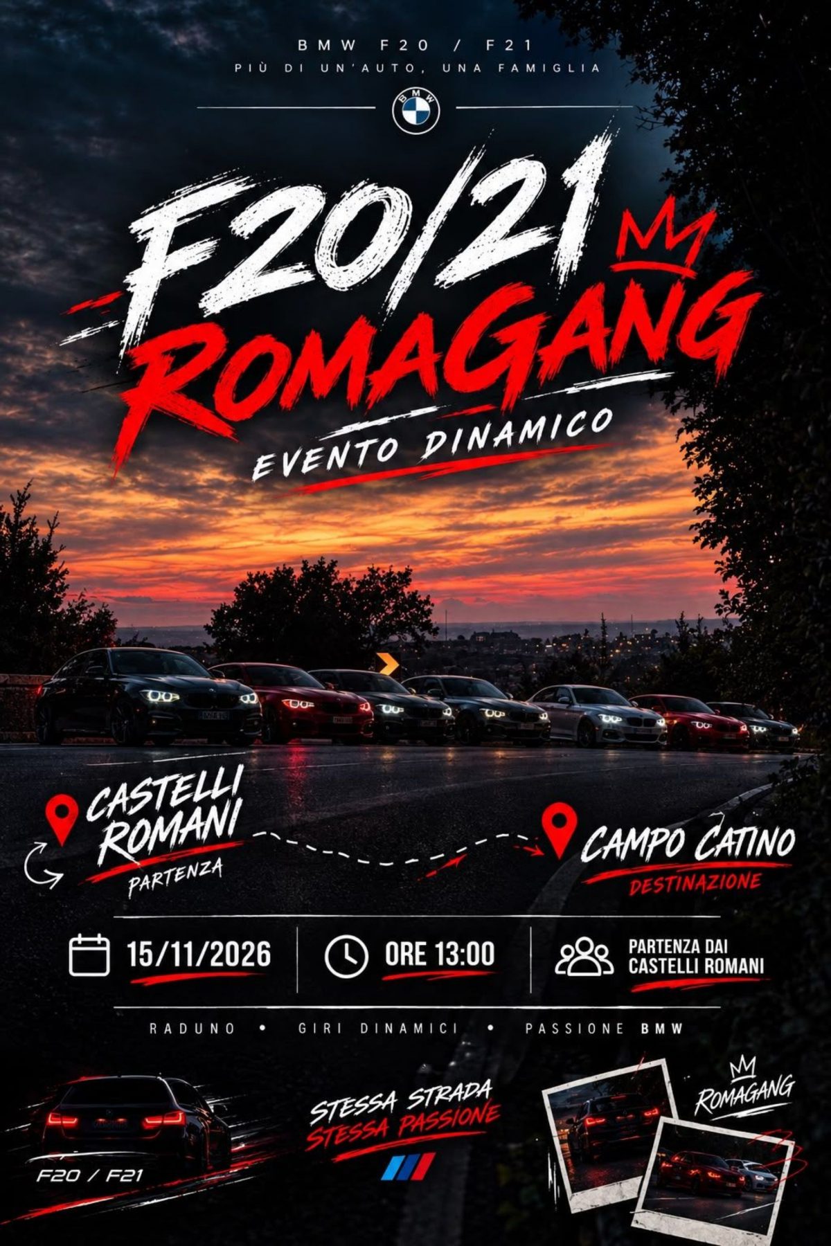 F20/F21 RomaGang - Dai Castelli Romani a Campo Catino - Raduno Dinamico a Castel Gandolfo (RM) il domenica 15 novembre 2026