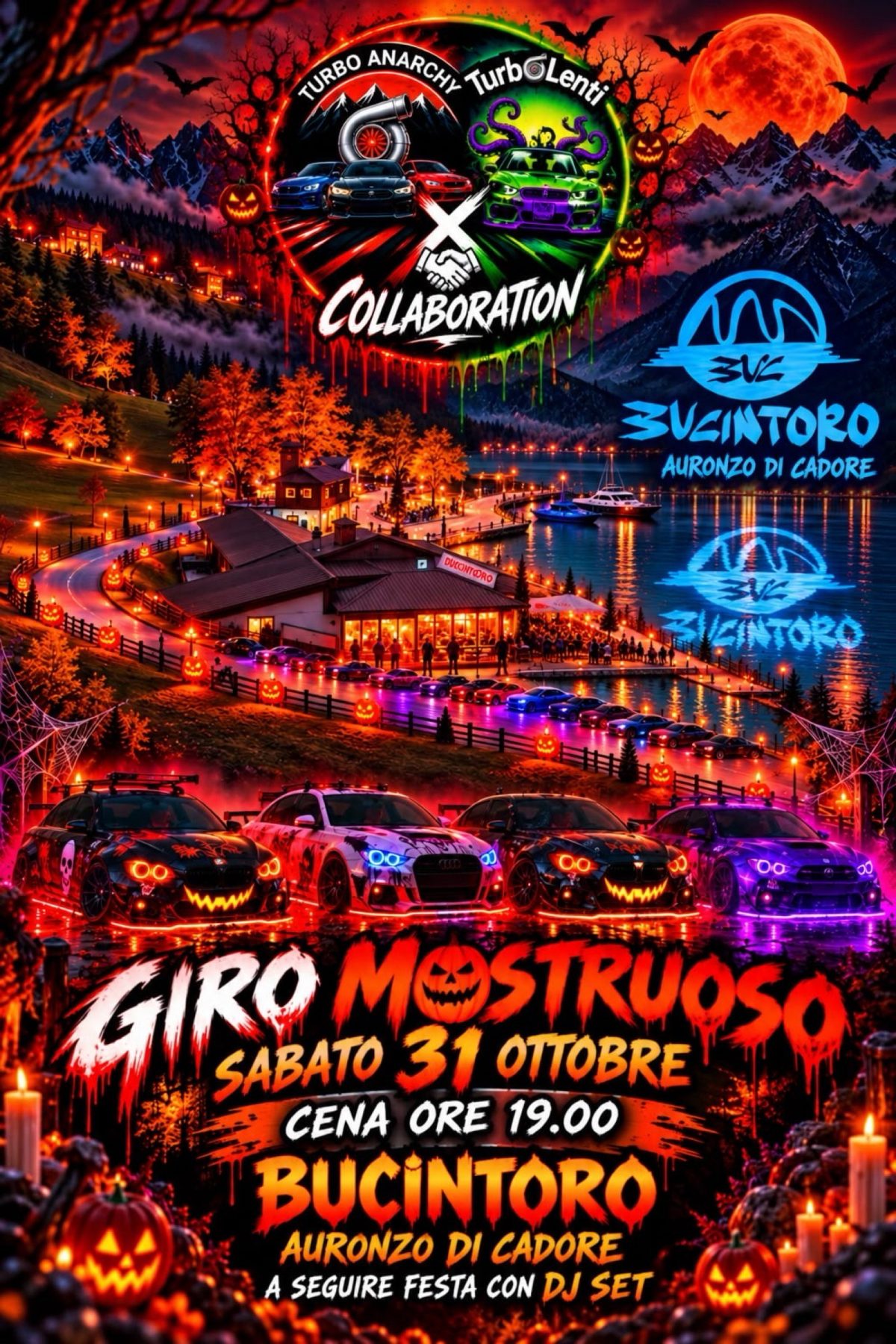 Giro Mostruoso - Raduno Dinamico a Auronzo di Cadore (BL) il sabato 31 ottobre 2026
