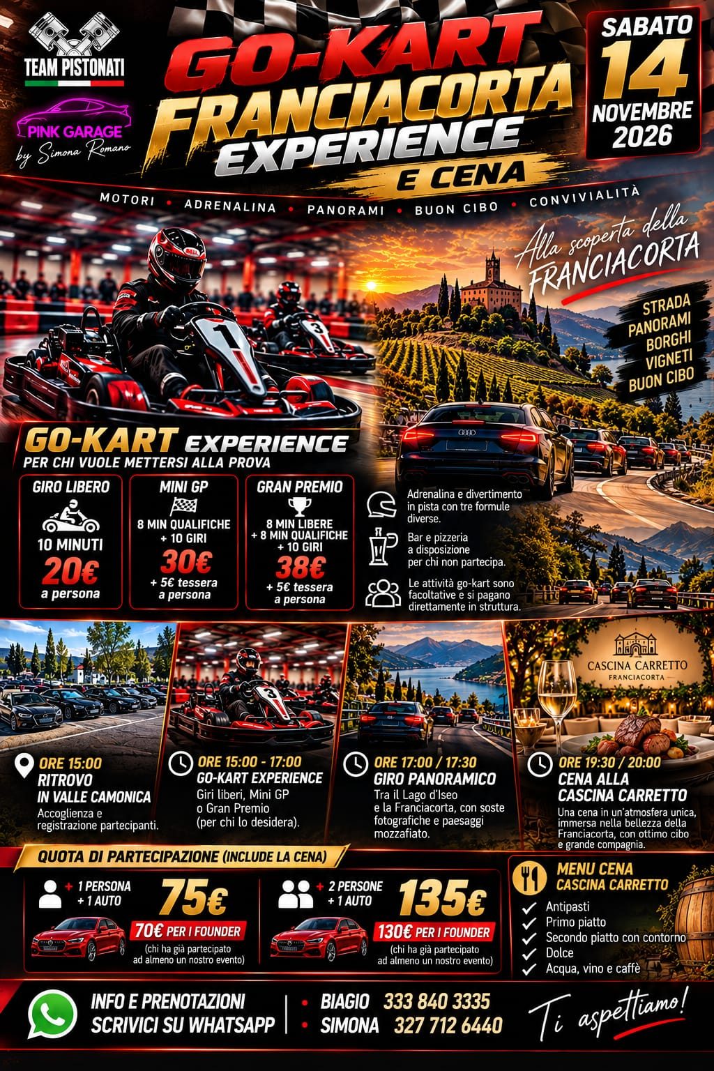 Go Kart Experience Franciacorta - Raduno Dinamico a Franciacorta (BS) il sabato 14 novembre 2026