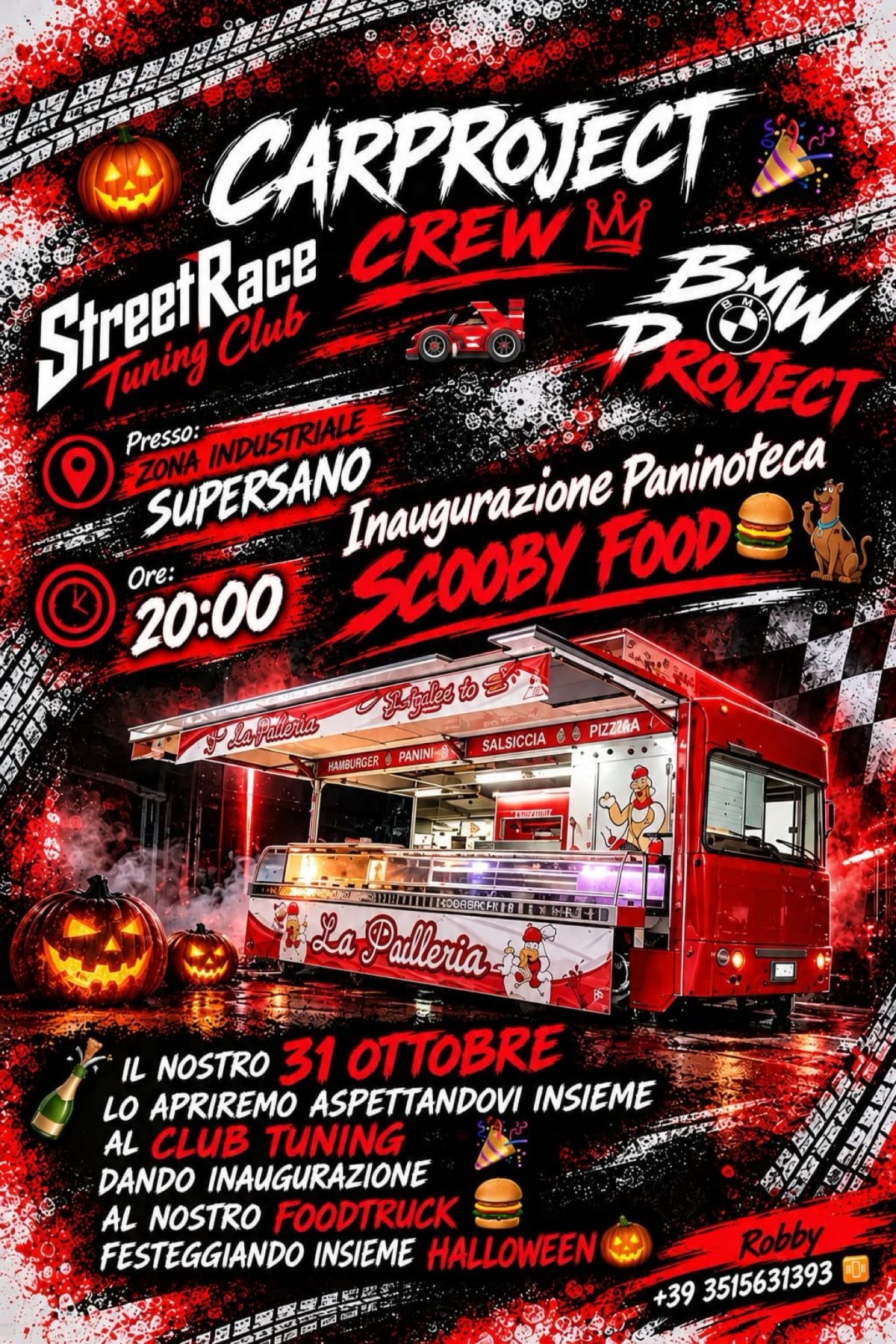 Halloween al Club Tuning - Inaugurazione Paninoteca Scooby Food - Supersano - Raduno Statico a Supersano (LE) il sabato 31 ottobre 2026