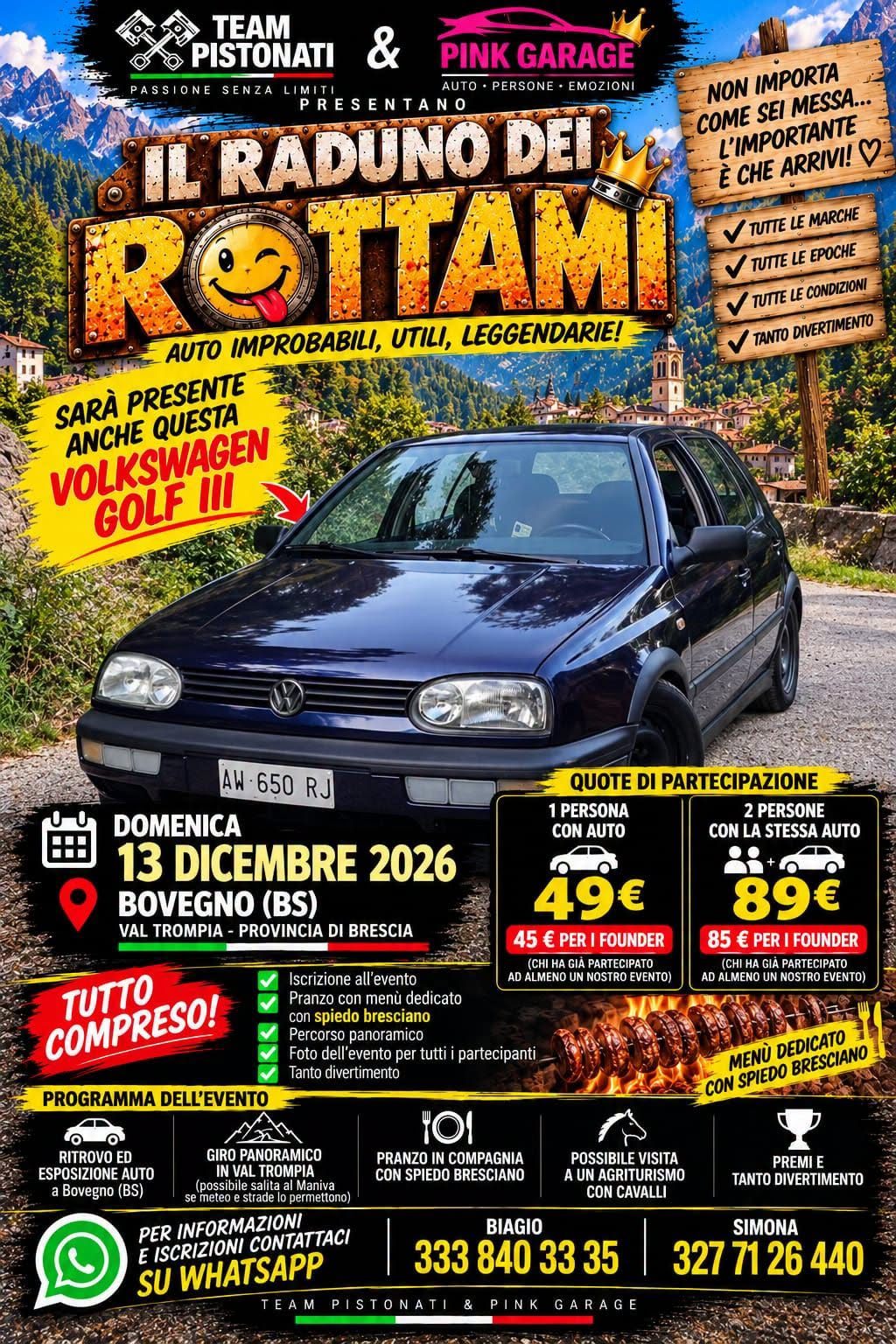 Il Raduno dei Rottami - Raduno Dinamico a Bovegno (BS) il domenica 13 dicembre 2026