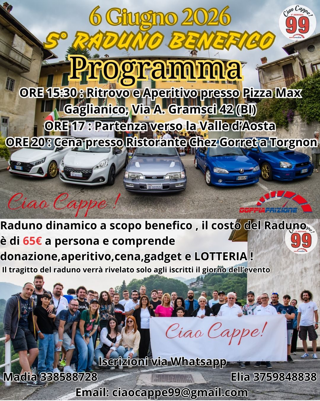 5° Raduno Benefico Ciao Cappe! - 4° Memorial 99