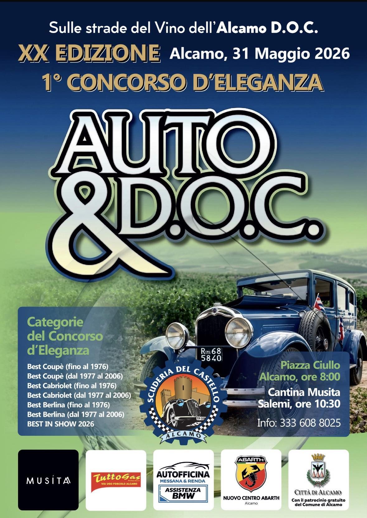 XX EDIZIONE AUTO & D.O.C. - 1° CONCORSO D'ELEGANZA