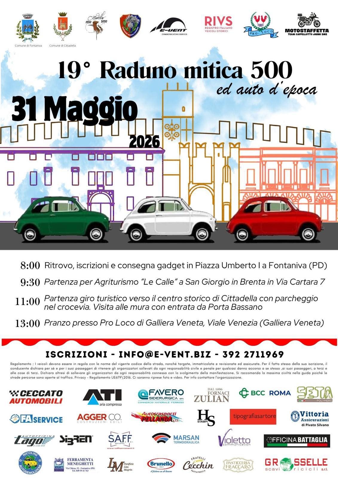 19° Raduno mitica 500 ed auto d'epoca