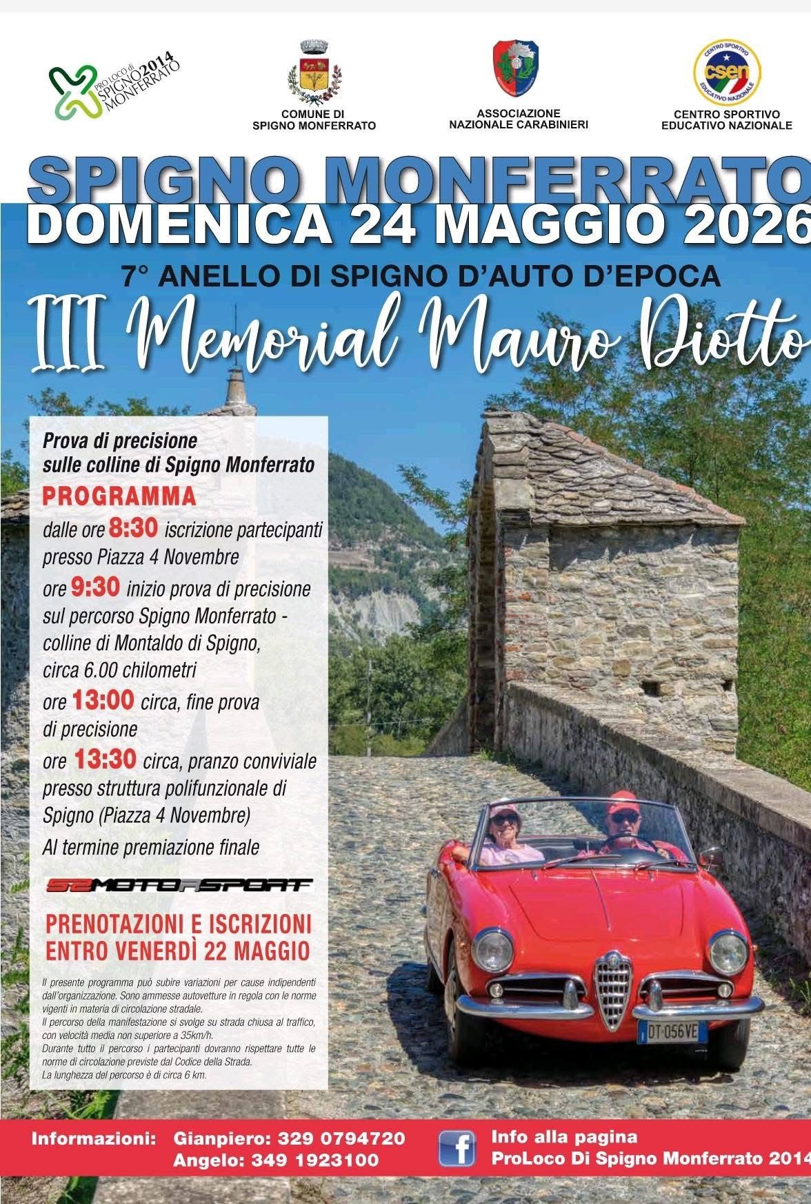 7° Anello di Spigno d'Auto d'Epoca - III Memorial Mauro Diotto
