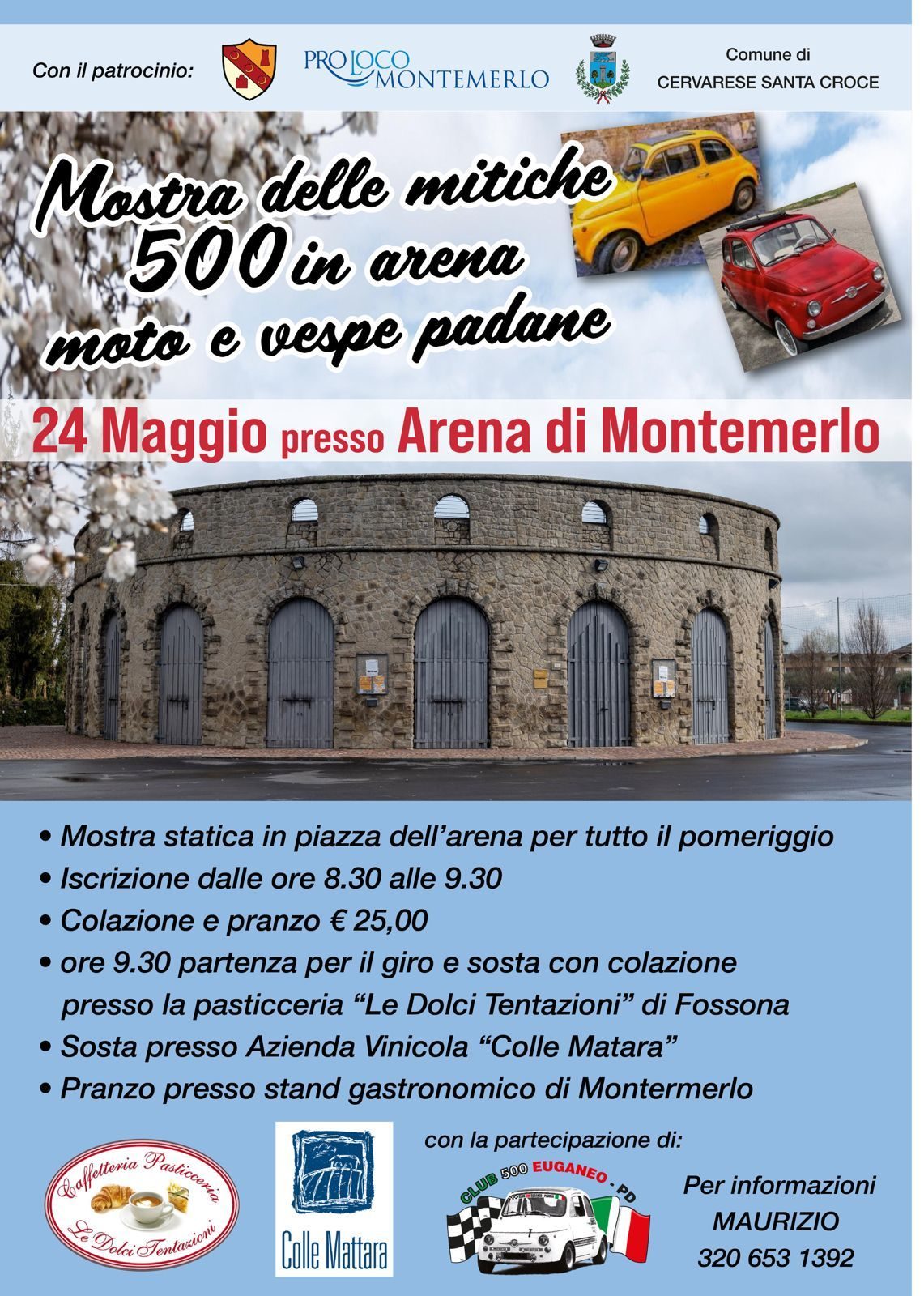 Mostra delle mitiche 500 in arena moto e vespe padane