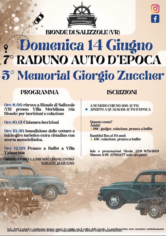 5° Memorial Giorgio Zuccher - 7° Raduno Auto d'Epoca