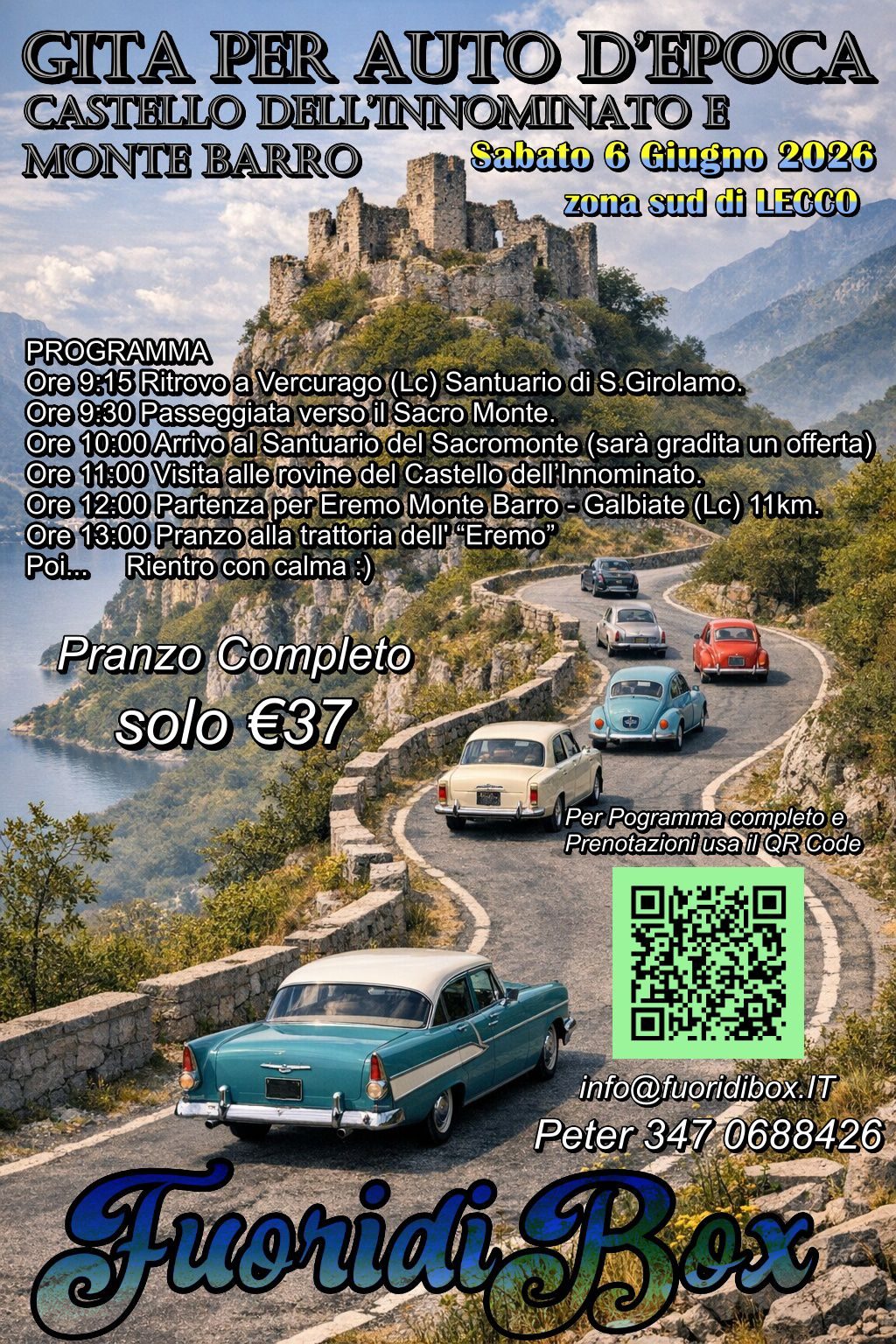 GITA PER AUTO D'EPOCA CASTELLO DELL'INNOMINATO E MONTE BARRO