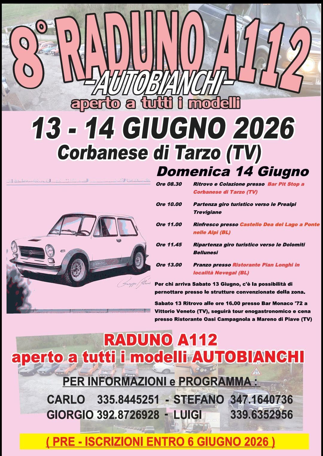 8° RADUNO AUTOBIANCHI A112 aperto a tutti i modelli