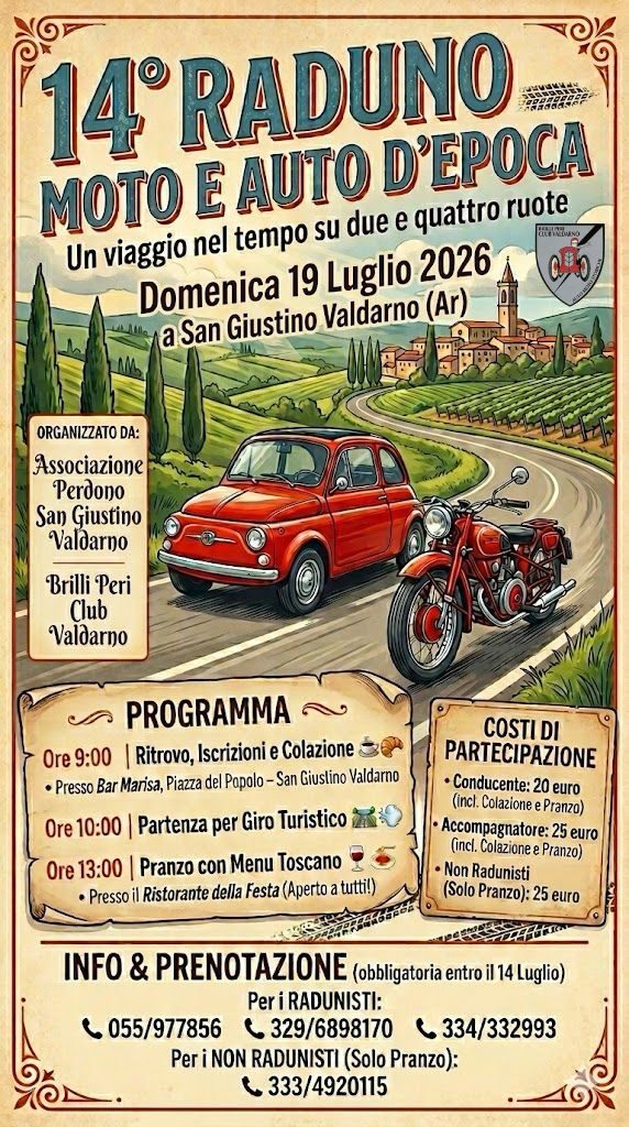 14° Raduno di Moto e Auto d'Epoca a San Giustino Valdarno (AR)