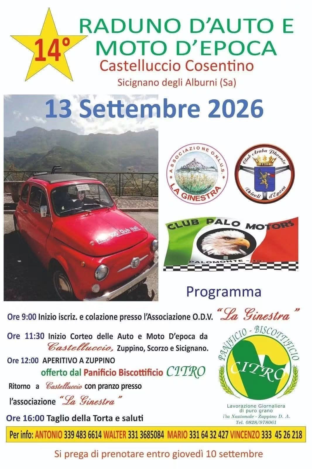 14° Raduno d'Auto e Moto d'Epoca Castelluccio Cosentino