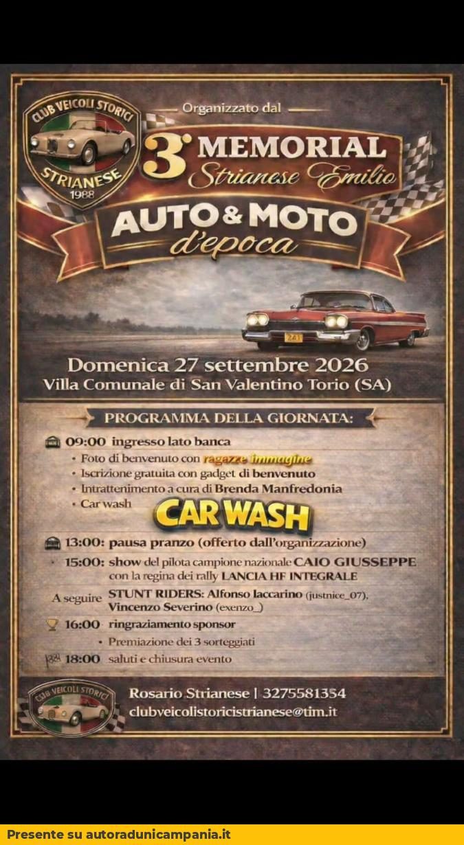 3° Memorial Strianese Emilio - Auto & Moto d'Epoca