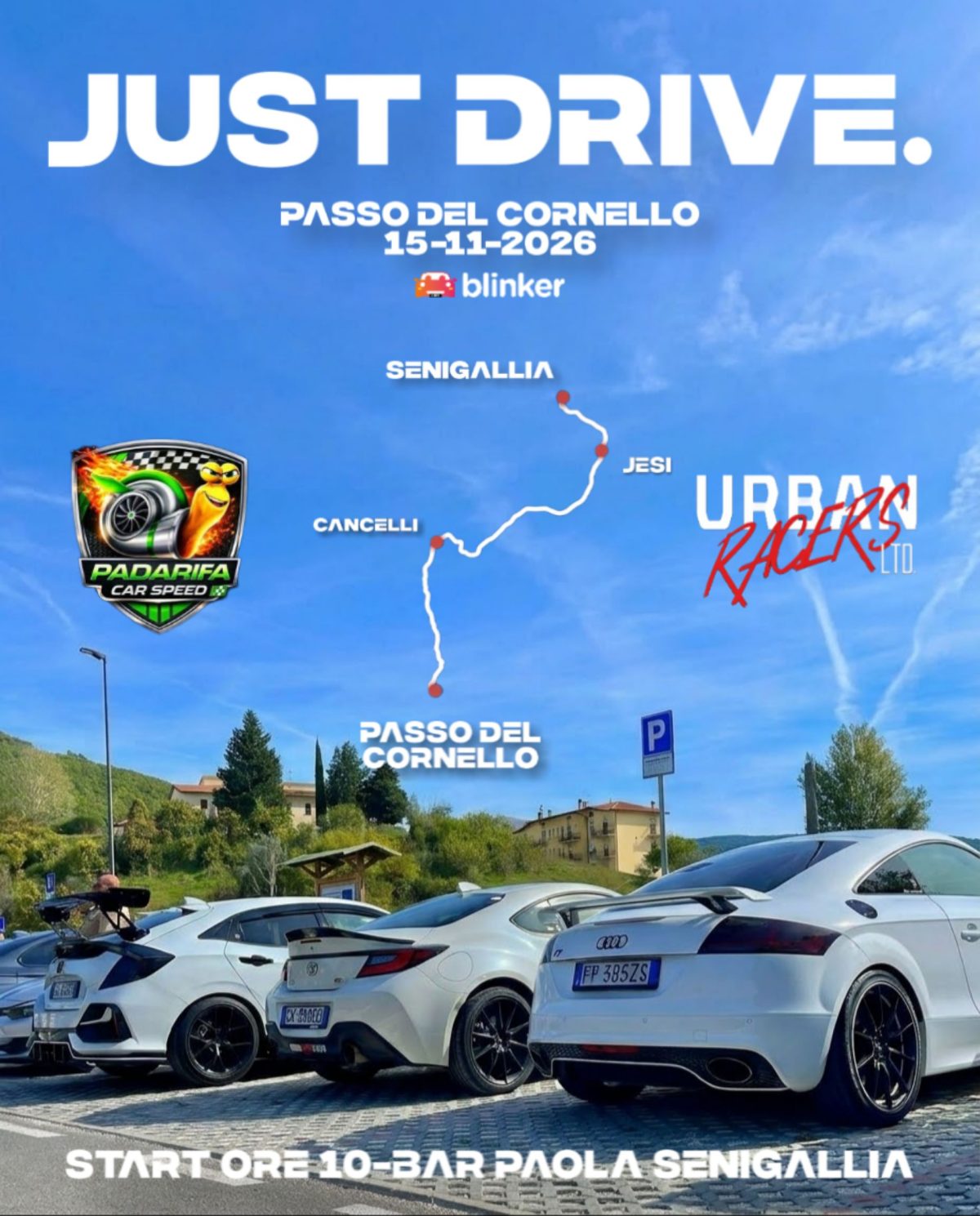 Just Drive - Da Senigallia al Passo del Cornello - Raduno Dinamico a Senigallia (AN) il domenica 15 novembre 2026