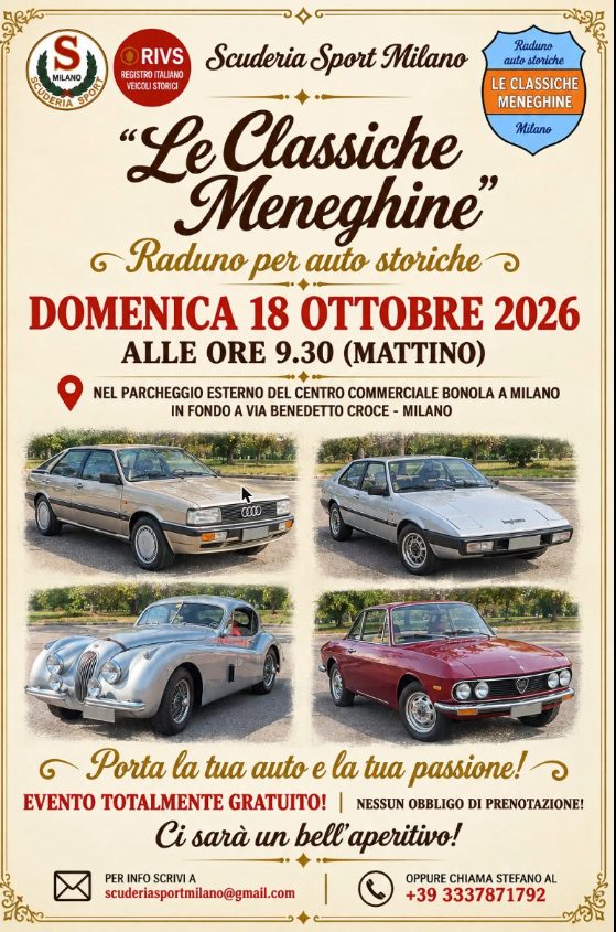Le Classiche Meneghine - Raduno per Auto Storiche - Milano - Auto d'Epoca a Milano (MI) il domenica 18 ottobre 2026