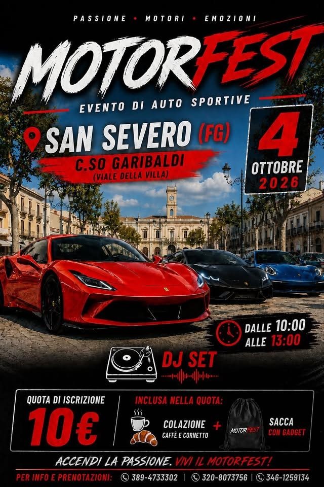 Motorfest 2026 - Incontro di Auto Sportive a San Severo