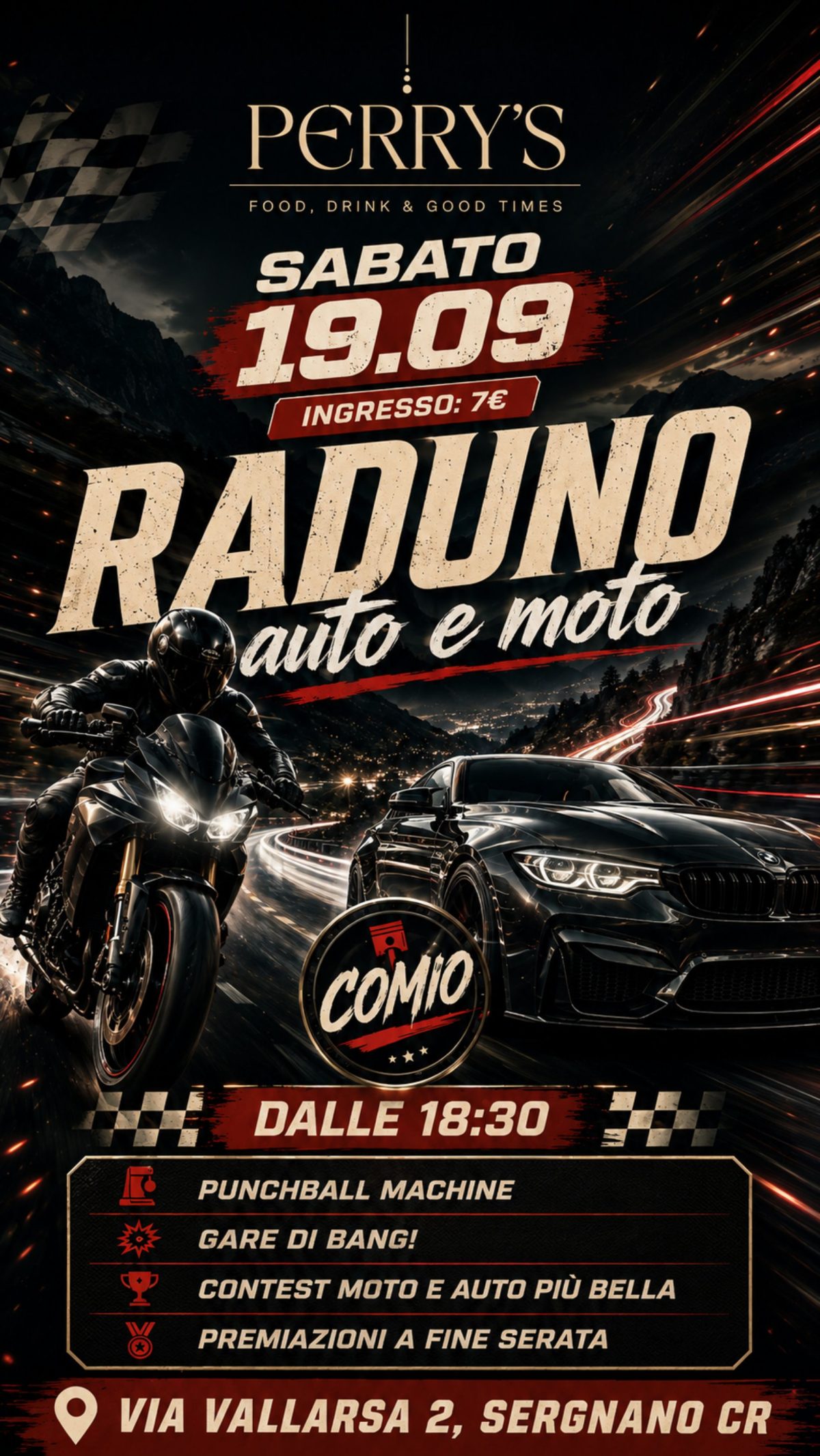 Motorfest #3 - Raduno Auto e Moto al Perry's di Sergnano