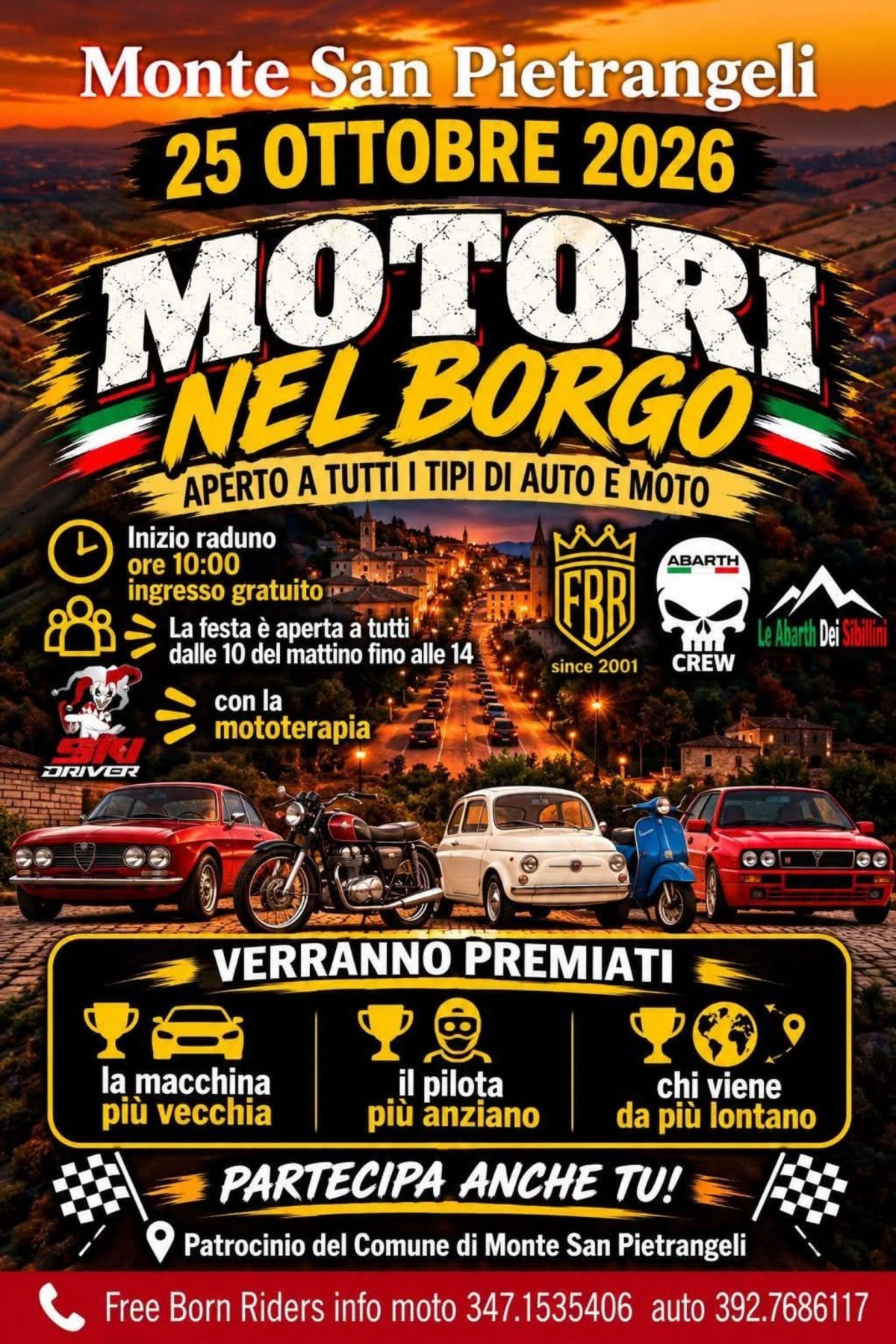 Motori nel Borgo - Raduno Statico a Monte San Pietrangeli (FM) il domenica 25 ottobre 2026