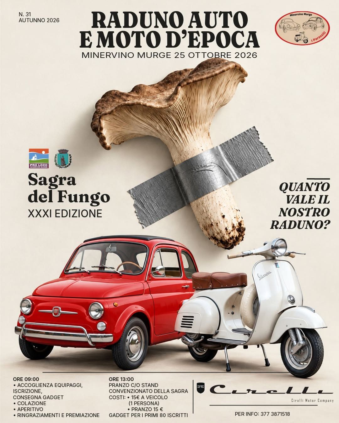 Raduno Auto e Moto d'Epoca - Auto d'Epoca a Minervino Murge (BT) il domenica 25 ottobre 2026