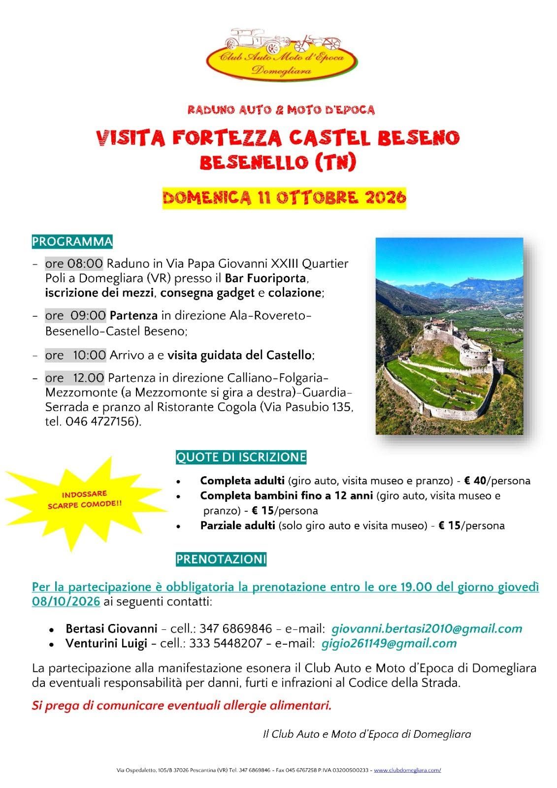 Raduno Auto & Moto d'Epoca - Visita Fortezza Castel Beseno