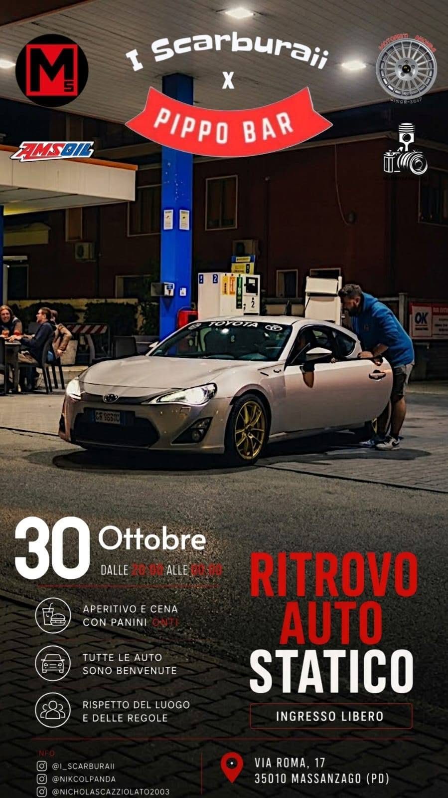 Ritrovo Auto Statico - Raduno Statico a Massanzago (PD) il venerdì 30 ottobre 2026
