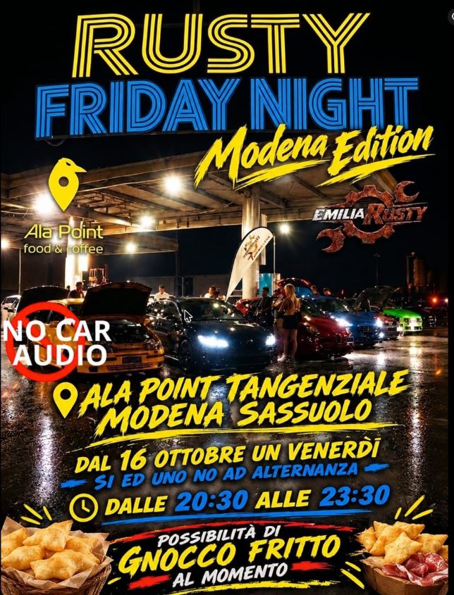 Rusty Friday Night - Modena Edition - Raduno Statico a Modena (MO) il venerdì 16 ottobre 2026