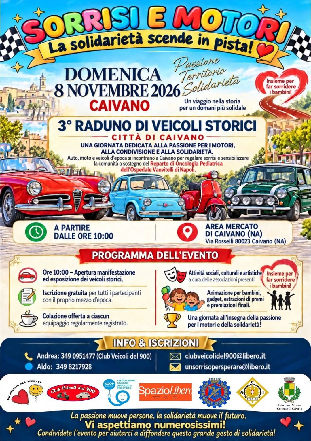 Sorrisi E Motori - 3° Raduno di Veicoli Storici - Auto d'Epoca a Caivano (NA) il domenica 8 novembre 2026