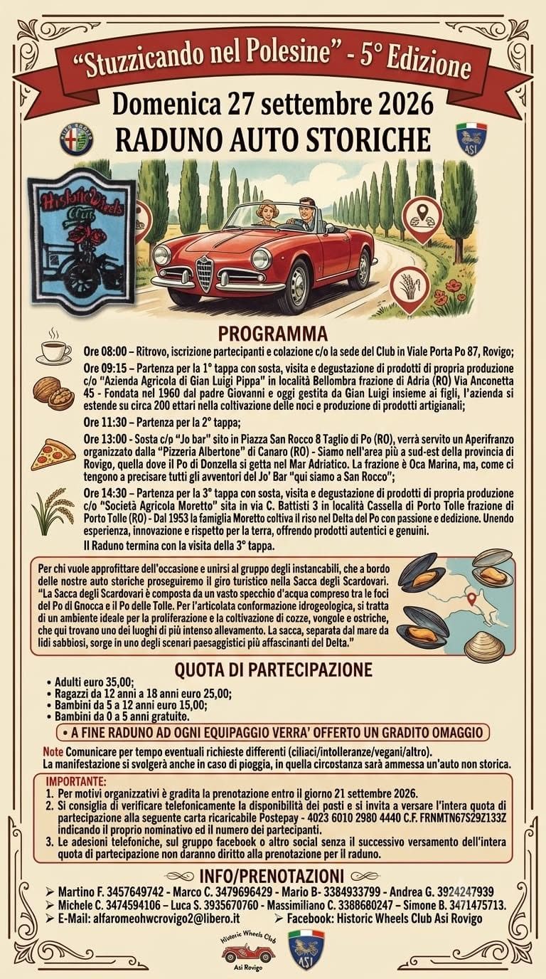 "Stuzzicando nel Polesine" - 5° Edizione - Raduno Auto Storiche