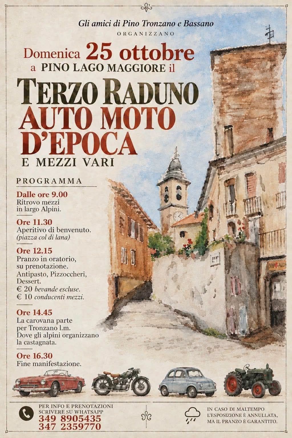 Terzo Raduno Auto Moto D’Epoca E Mezzi Vari - Auto d'Epoca a Pino Lago Maggiore (VA) il domenica 25 ottobre 2026