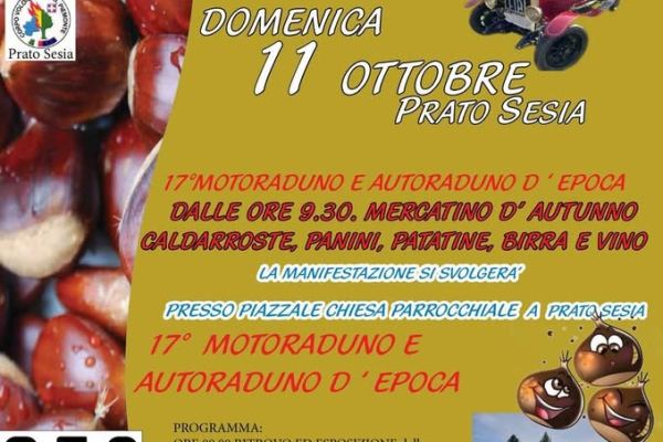 17° Motoraduno e Autoraduno d'Epoca - Sagra della Castagna Prato Sesia - Auto d'Epoca a Prato Sesia (NO) il domenica 11 ottobre 2026