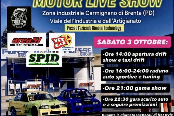 Carmignano Motor Live Show - Raduno Statico a Carmignano di Brenta (PD) il sabato 3 ottobre 2026