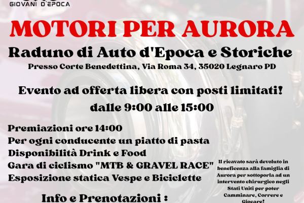 Motori per Aurora - Raduno di Auto d'Epoca e Storiche