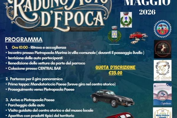 2ª Edizione Raduno Auto d'Epoca a Pietrapaola