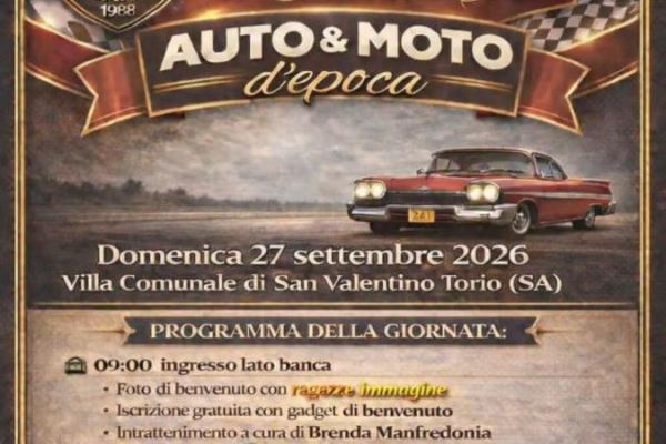 3° Memorial Strianese Emilio - Auto & Moto d'Epoca - Auto d'Epoca a San Valentino Torio (SA) il domenica 27 settembre 2026
