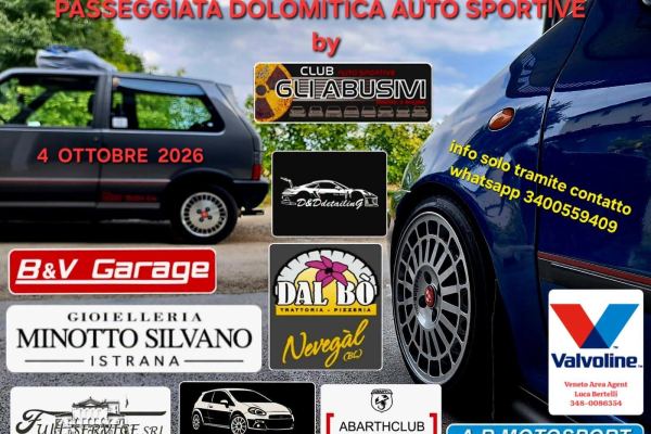 Passeggiata Dolomitica Auto Sportive - Raduno Dinamico a Refrontolo (TV) il domenica 4 ottobre 2026