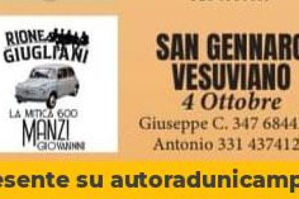 Raduno Auto e Moto d'Epoca - San Gennaro Vesuviano - Auto d'Epoca a San Gennaro Vesuviano (NA) il domenica 4 ottobre 2026