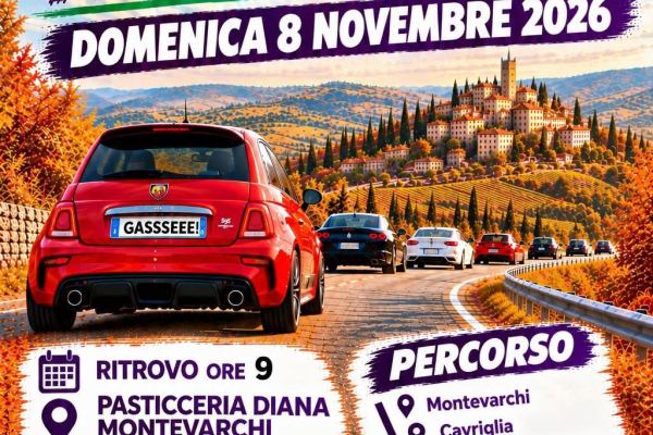 Raduno Auto Sportive - Raduno Dinamico a Montevarchi (AR) il domenica 8 novembre 2026